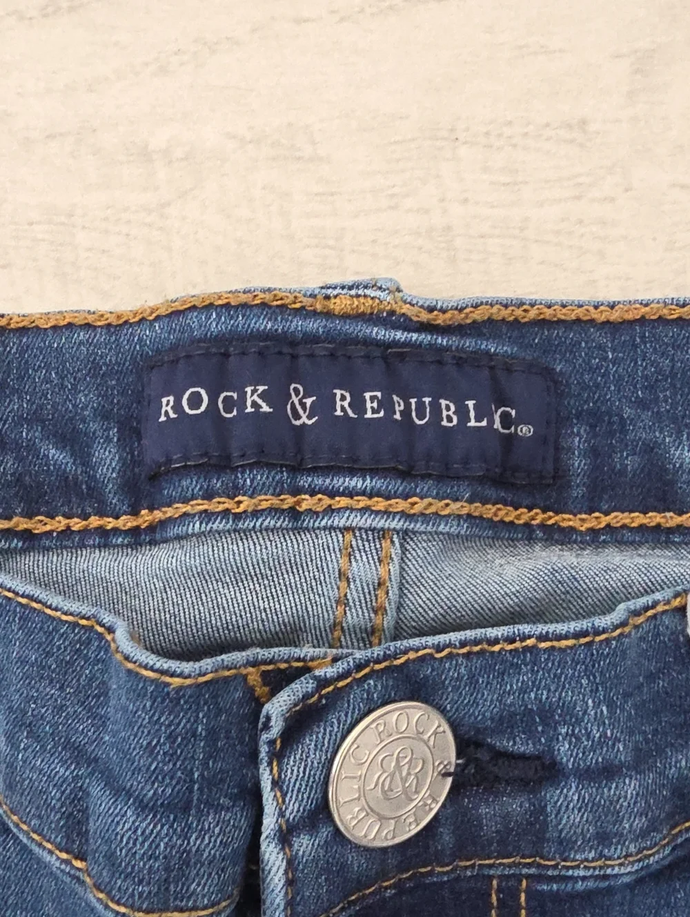Rock & Republic Berlin Skinny Jeans Women's Size 14 Medium Wash Stretch Denim